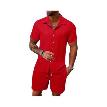 Imagem de Diário básico moda simples retro sólido listrado verão masculino casua