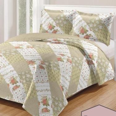 Imagem de Kit Cobre Leito Colcha Daily Casal 3 Peças Dupla Face Estampado - Floral 44 - 100% Poliéster