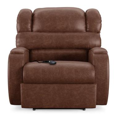 Imagem de Poltrona Do Papai Sala De Cinema Reclinável Manchester Controle Elétrico Pu Marrom Brilho