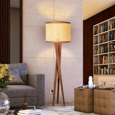 Imagem de Luminária Abajur Paris Cúpula Indiana Detalhada Sala Bivolt - Palha/dourado