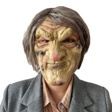 Imagem de Máscara de bruxa assustadora e realista, festa de Halloween de cosplay