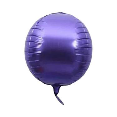 Imagem de Balões Redondos Dourados 4D De 22 Polegadas Verde E Roxo Com Franjas, 