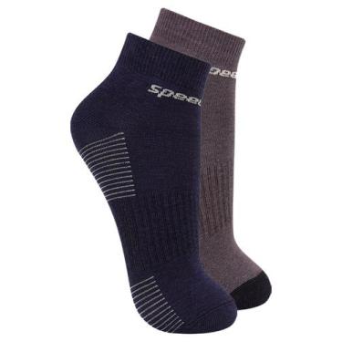 Imagem de Kit com 2 Pares de Meias Cano Curto Speedo 8034 Colorido, Azul marinho