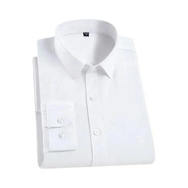 Imagem de Camisa Masculina Antirrugas Slim Fit De Manga Longa Para Negócios E Ca