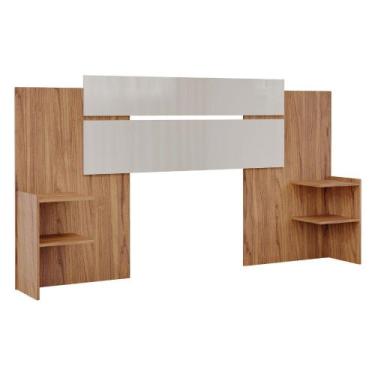 Imagem de Cabeceira Lisi com 4 Prateleiras MDF - Panan, Cinamomo Off White
