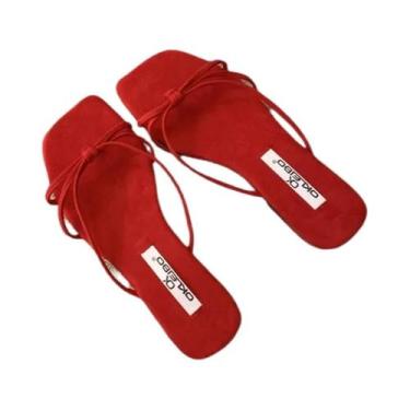 Imagem de Sandálias Huarache Femininas Multicoloridas Com Bico Quadrado Francês,