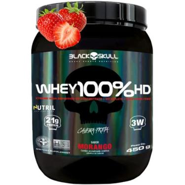 Imagem de Whey Protein 100 HD Pure 450g Pote BLACK SKULL Isolado Hidrolisado Con