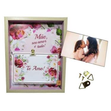 Imagem de Porta Retrato Dia das Mães Quadro Lembrete com Lindas Frases Cor:Te Am