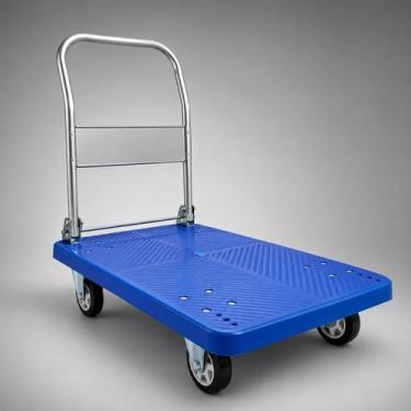 Imagem de Carrinho Plataforma Dobrável 150kg Com 4 Rodas Para Transporte de Carg
