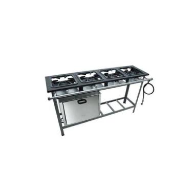 Imagem de Fogão Industrial 4 bocas 30x30 em Linha com Forno Alta Pressão S2000 M