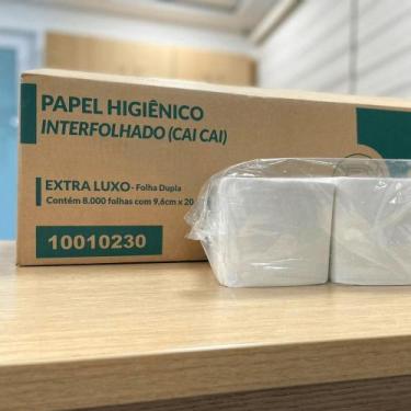 Imagem de Papel Higiênico Cai-Cai Ipel Interfolhado  Fardo com 8.000 Folhas