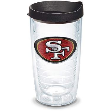 Imagem de Tervis Feito nos EUA com parede dupla NFL San Francisco 49ers Copo isolado mantém as bebidas frias e quentes, 473 ml, logotipo principal