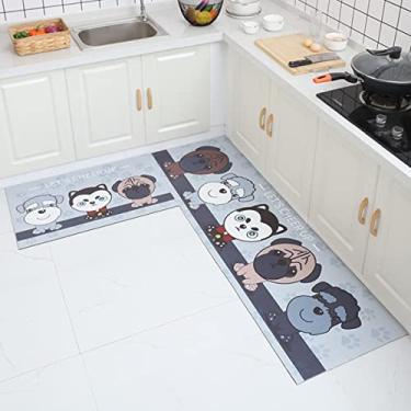 Imagem de Tapete de cozinha Tapetes de conforto 1 peça de couro à prova d'água à prova de óleo conjunto de tapetes antiderrapantes tapete acolchoado antifadiga 61 x 89 cm