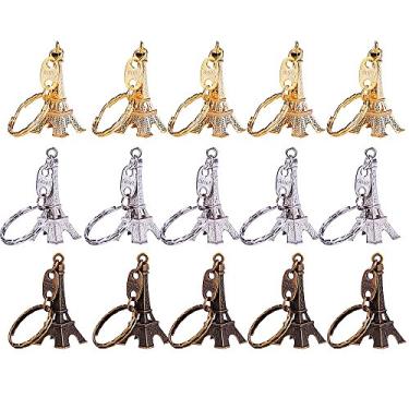 Imagem de Chaveiro Outus com 15 peças de adorno retrô Torre Eiffel