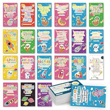 Imagem de 60 Pcs Mini Positivity Scripture Cards Prayer Cards 2"X3.5" with Assorted Bible Verses Perfect for Childrens' Bible Studies, Daily Devotional for Kids, Inspirational Christian Gift for Kids (DLM020)