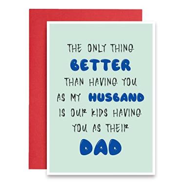 Imagem de Cartão de Dia dos Pais da Esposa, Cartão de Dia dos Pais Adorável Melhor Pai para Marido, Novidade Cartão de Aniversário para Ele