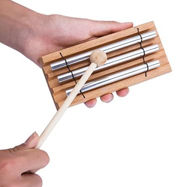 Imagem de Campainha de três tons para meditação mindfulness, relaxamento, alívio de estresse e ansiedade, cura de chacras, yoga, campainha de sala de aula para professores