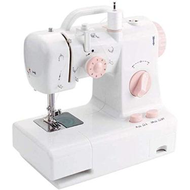 Imagem de Máquina de costura doméstica ajustável, 2 velocidades, ferramenta de costura com fio duplo com pedal, máquina de remendo fácil de usar para iniciantes atualizados