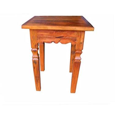 Imagem de Mesa de Canto Rústica Xangai em Madeira de Demolição - Cód 993