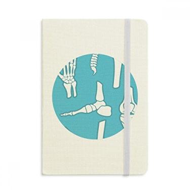 Imagem de Caderno de desenho de ilustração azul de osso humano oficial de tecido capa dura diário clássico