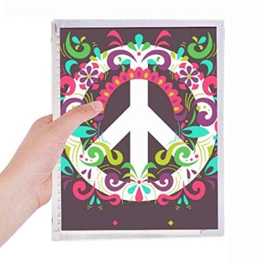 Imagem de Caderno colorido com símbolo da paz anti-guerra com folhas soltas diário recarregável