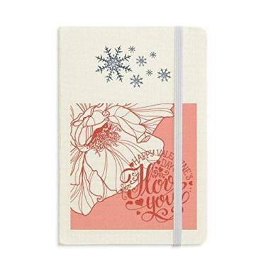 Imagem de Caderno rosa Happy Valentine's Day Love Rose com flocos de neve para inverno