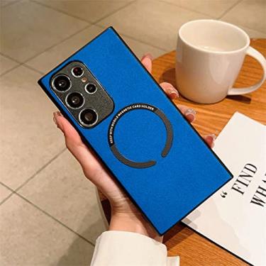 Imagem de Capa de telefone de couro PU macio para Samsung Galaxy S23 Ultra S23 Plus S23 S22 Plus Capa de silicone de pele de cordeiro fosca, T1, para Samsung S22Plus