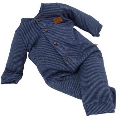 Imagem de Macacão Longo Malha Trabalhada Bebê Menino Paraiso Ref 12944 - M ( 3 - 6 MESES ) - Verde Militar-Masculino