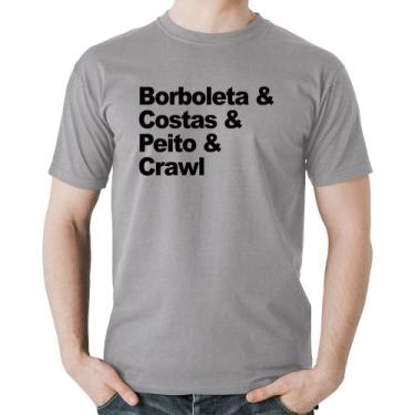 Imagem de Camiseta Algodão Borboleta & Costas & Peito & Crawl - Foca Na Moda