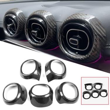 Imagem de FINMOKAL Acabamento de ventilação de saída de ar de console médio de fibra de carbono real para Mercedes-Benz C-Class W206 2022-2023