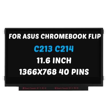 Imagem de Substituição para tela LCD ASUS Chromebook Flip C214 C214M C214MA para Chromebook FLIP C213 C213N C213NA C213S 1366x768 29.5 cm 40 pinos 60Hz LED Display Painel digitalizador (apenas para tela