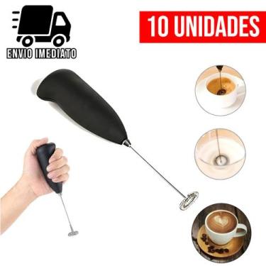 Imagem de Kit 10 Mixer Portatil Silencioso Mini Mixer Inox Misturador de Bebidas