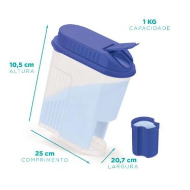 Imagem de Porta Sabao em Po com Copo Dosador 1 Kg - Nitron, Branco