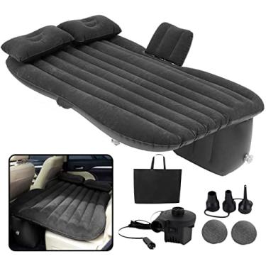 Imagem de VaygWay Colchão de ar inflável para carro – Cama de ar com kit de bomba – Colchão de ar para viagem de banco traseiro – Cama de explosão de férias de acampamento – Almofada para dormir com 2 travesseiros – Ajuste universal para caminhão SUV