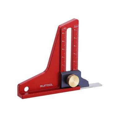 Imagem de Gralara Manomerado de altura de serra de mesa, régua de medição de profundidade de dupla escala ajustável para prensa de perfuração, madeira, DIY, Métrica 0 a 5mm