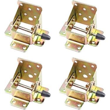 Imagem de 4 peças de dobradiças autotravantes para mesas e cadeiras dobráveis suporte de mesa suporte de mesa dobrável bancada de trabalho dobrável