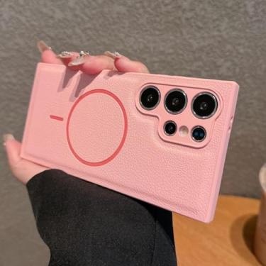 Imagem de MVVKKY Para SamsungS25Plus Proteção Completa de Câmera Luxo Cor Sólida Capa de Telefone À Prova de Choque Capa Traseira Magnética Bumper (Para SamsungS25Plus / Rosa)