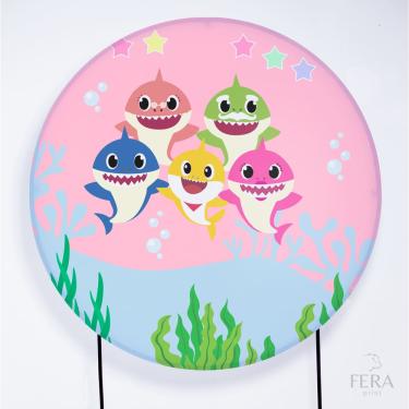 Imagem de Painel Decorativo para Festa 1,80x1,80 metros Vesti Fácil com Elástico Baby Shark - Fera Print
