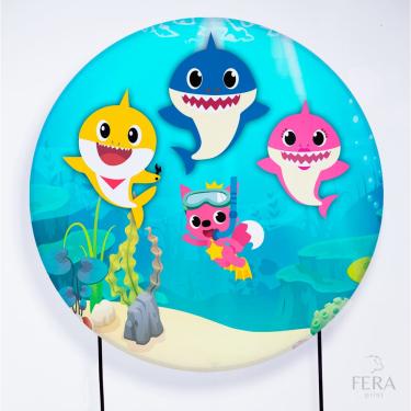 Imagem de Painel Decorativo para Festa 1,80x1,80 metros Vesti Fácil com Elástico Baby Shark - Fera Print