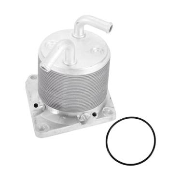 Imagem de REPAIROCK Resfriador de óleo do motor para Nissan Sentra 2007-2008 Refrigerador de óleo de transmissão com 1 peça de vedação O-ring No.59240340 Liga de alumínio tom prateado 1 conjunto