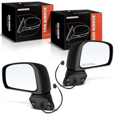 Imagem de A-Premium Par (2) espelhos retrovisores elétricos do lado do motorista e do passageiro - compatível com Nissan Versa 2008 2009 2010 2011 - Espelho retrovisor externo preto dobrável manual não aquecido