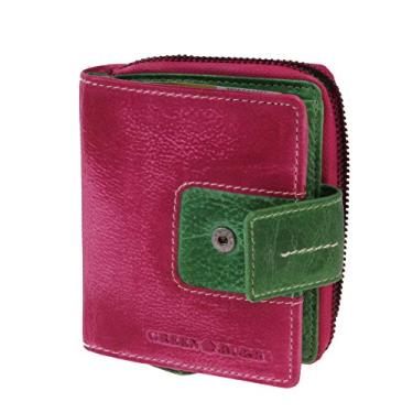 Imagem de Greenburry Carteira feminina Candy-Shop fúcsia/floresta | Couro genuíno | Bolsa para meninas rosa