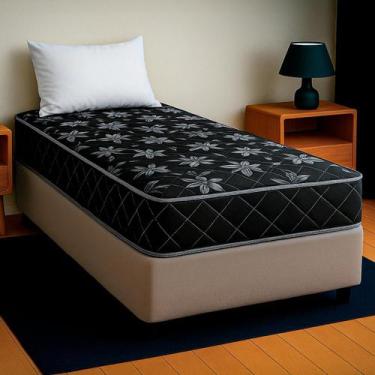 Imagem de Cama Box Solteiro Bege + Colchão Paris D33 PoliConfort