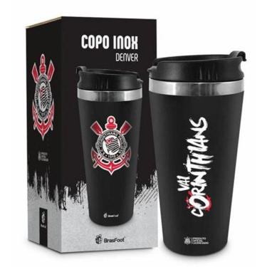 Imagem de Copo Térmico Emborrachado 450Ml Time Corinthians