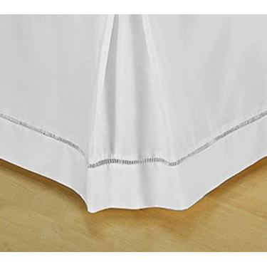 Imagem de Saia Cama Box Branca Ponto Palito Gorgurinho King 203X193 - Pro Quarto