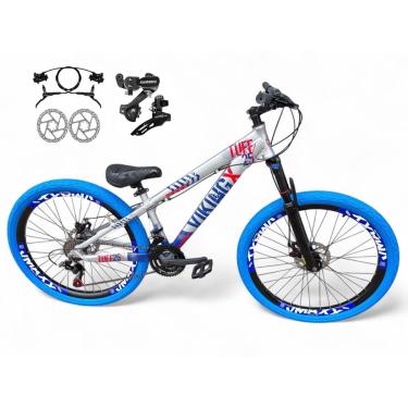 Imagem de Bicicleta Aro 26 Vikingx Tuff Freeride Câmbios Shimano 21v Freio Hidráulico Aros Vmaxx DH Pneu Flame-Unissex