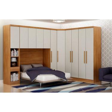 Imagem de Guarda-roupa Modulado Casal Safira 005 Em Mdf Clic Móveis Cumaru-fendi