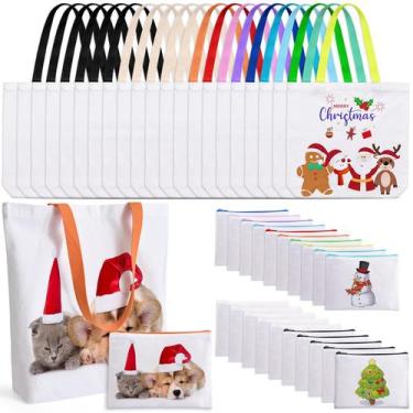 Imagem de Sacola de lona MAFYE Sublimation Blanks, pacote com 40 bolsas