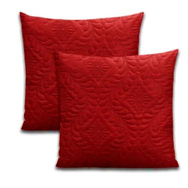 Imagem de Kit 2 Capas De Almofada 40cmx40cm Matelada Ultrassônico (Vinho)