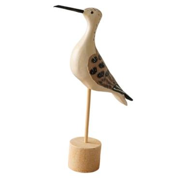Imagem de Generic Estatueta de pássaro marinho, peça central de mesa com base estável, escultura de gaivota de madeira, ornamento de mesa para decoração de armário, Padrão de Pontos